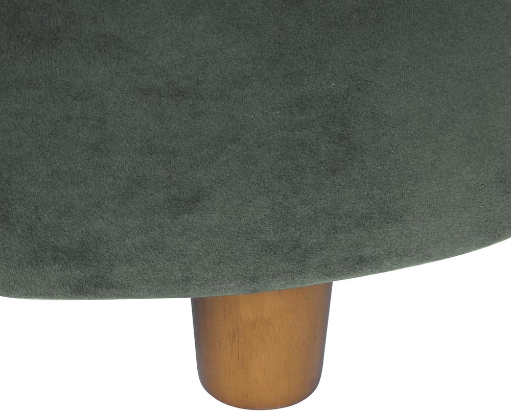 HomePop Home Decor | Large Button Tufted Velvet Round Storage Ottoman | Ottom...