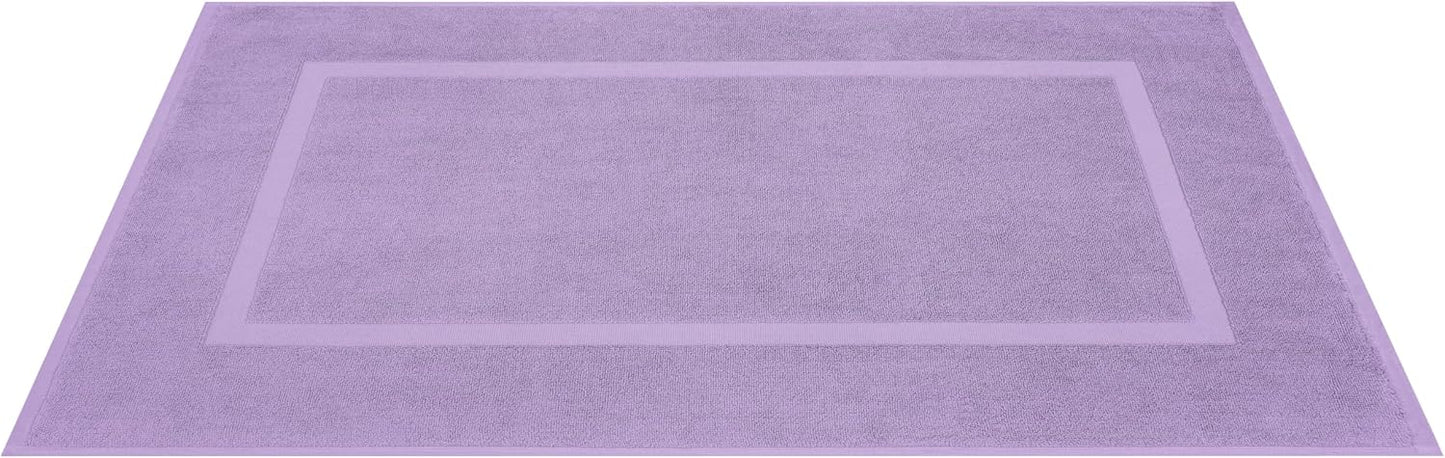 Cotton Paradise 100% Cotton Turkish Bathmat Set, Soft Absorbent Quick Dry, 2 Piece 20x34 Bathmat Floor Set, Lilac