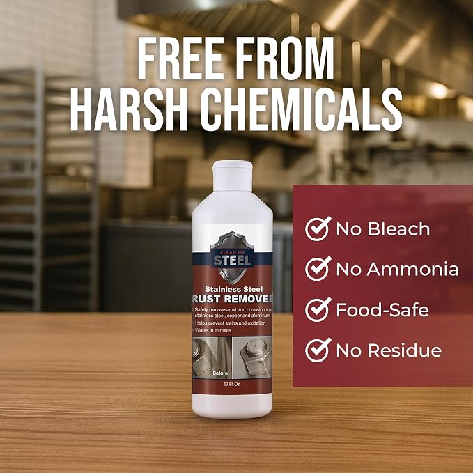 Stainless Steel Rust Stain Remover & Cleaner, NSF Approved Safe - Image 5