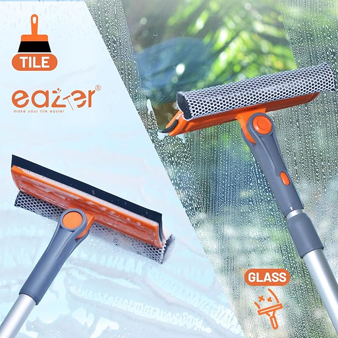 eazer Professional Window Squeegee, 2-in-1 Rotatable Squeegee - Image 3