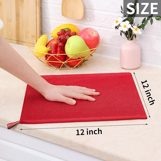 Homaxy 100% Cotton Waffle Weave Kitchen Dish Cloths, Ultra Soft Absorbent Quick - Image 5