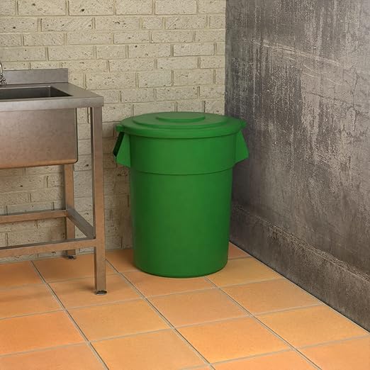 55 Gallon Green Round Commercial Trash Can - Image 4