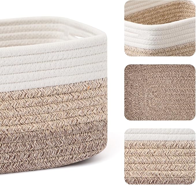 Small Storage Baskets for Organizing | Closet Organizer Bins | Shelf Toy Basket - Image 2