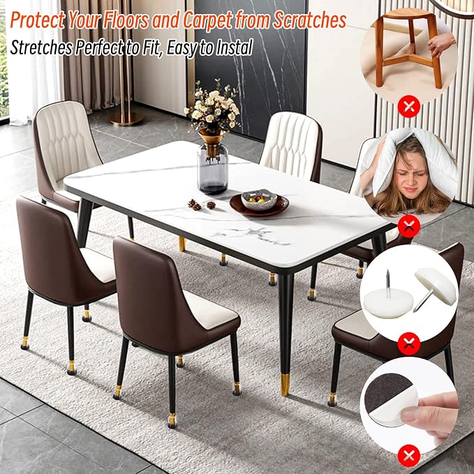 Ezprotekt 24 Pcs Extra Small Clear Chair Leg Sliders - Image 5
