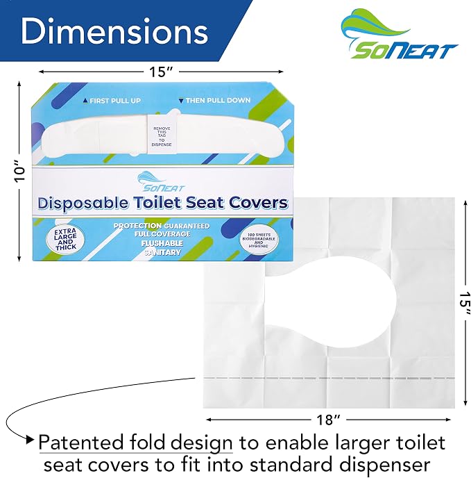 Disposable Toilet Seat Covers XL Half Fold Flushable – 400 Sheets - Image 5