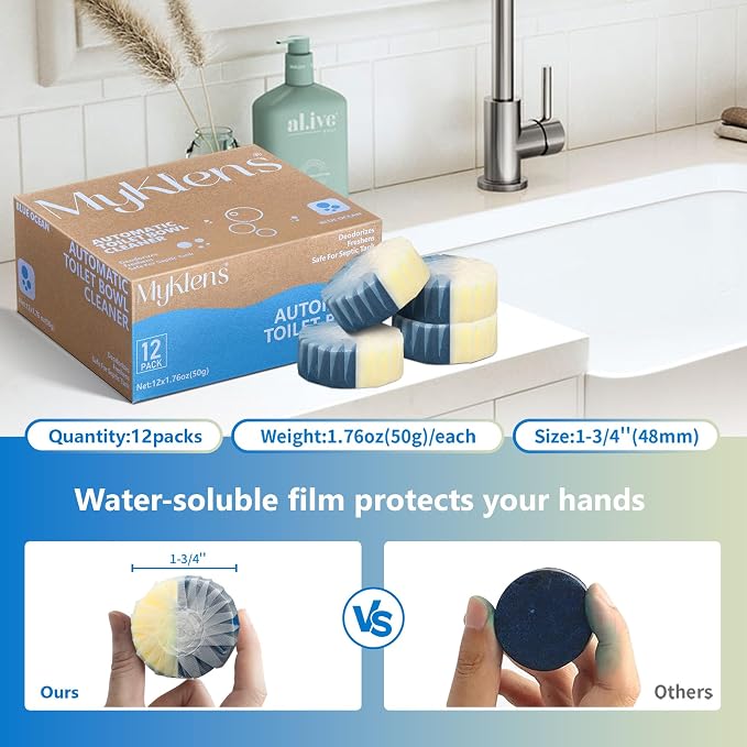 Toilet Bowl Cleaner Tablets, Automatic Toilet Bowl Cleaners, Long-Lasting - Image 7