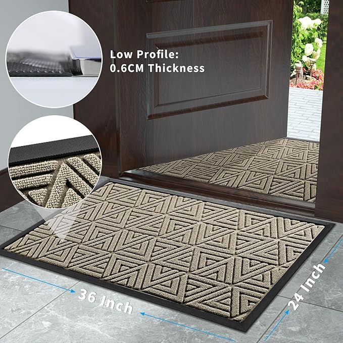 Yimobra Large Door Mat 36x24, All-Weather Waterproof Non-Slip Welcome Matt - Image 8
