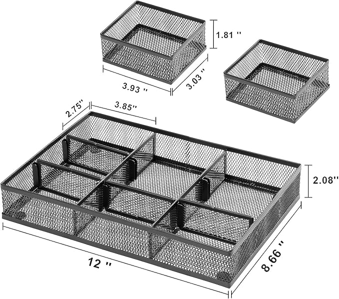 Marbrasse 3 Pack Desk Drawer Organizers - Image 7