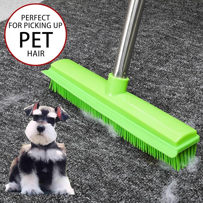 Rubber Broom and Dustpan Set, Pet Hair Removal Rubber Broom - Image 6