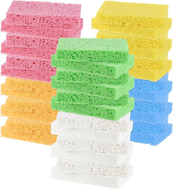 6-Set Kitchen Sponges, Condense Eco Cellulose Non-Scratch Scrub Heavy Sponge by MMETERXITY