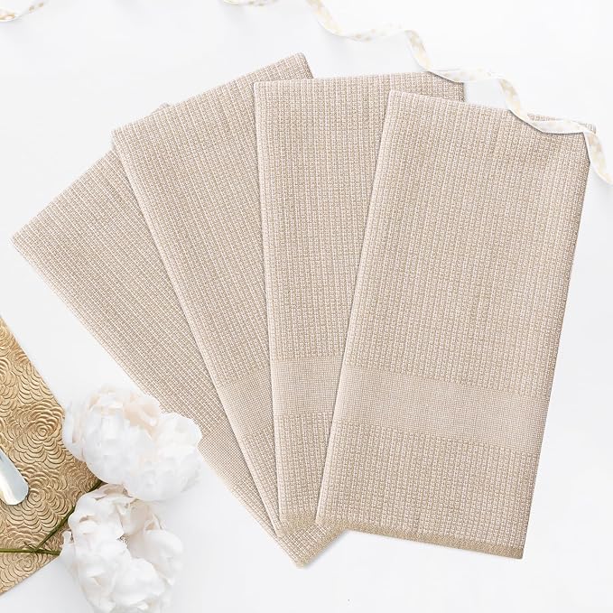 Homaxy Premium Kitchen Towels, Large Cotton Kitchen Hand Towels, Flat and Terry - Image 7