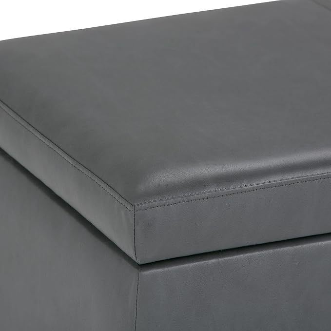 SIMPLIHOME Avalon 48 inch Wide Contemporary Rectangle Storage Ottoman Bench in - Image 11