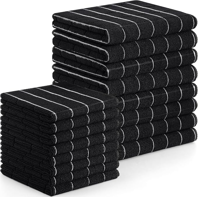 Homaxy Microfiber Kitchen Towels and Dishcloths Set, 16 Pack Soft and Absorbent by Homaxy