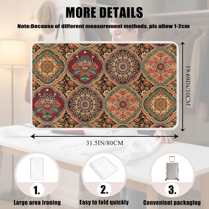 Folding Ironing Mat Heat and Steam Resistant Mandala Ironing Pad 32 x 16 Inch - Image 7