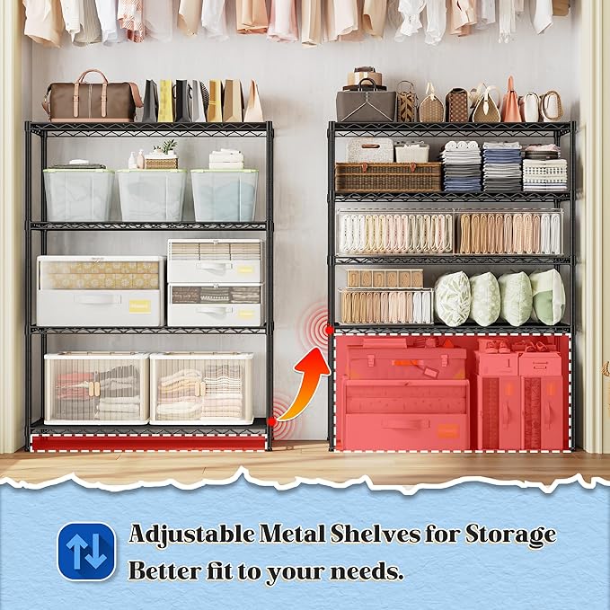4- Shelf Metal Shelving Unit Adjustable Storage Shelves Heavy Duty Garage - Image 6