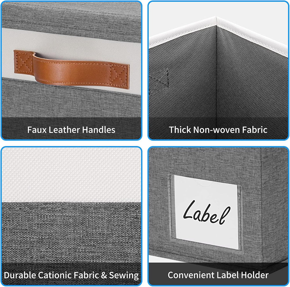 GhvyenntteS Extra Large Storage Bins with Lids, Foldable Fabric Storage Boxes...