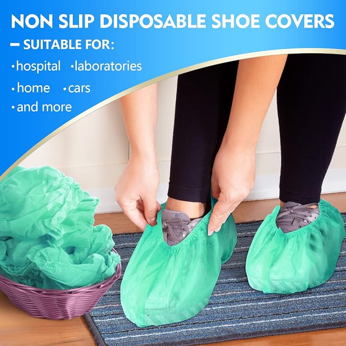 Zhanmai 300 Pack Disposable Shoe Covers Non Slip Disposable Large Foot Booties - Image 4