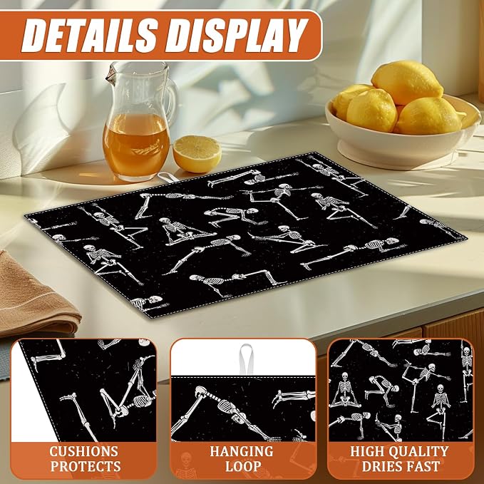 Funny Skull Yoga Dish Drying Mat - Image 3