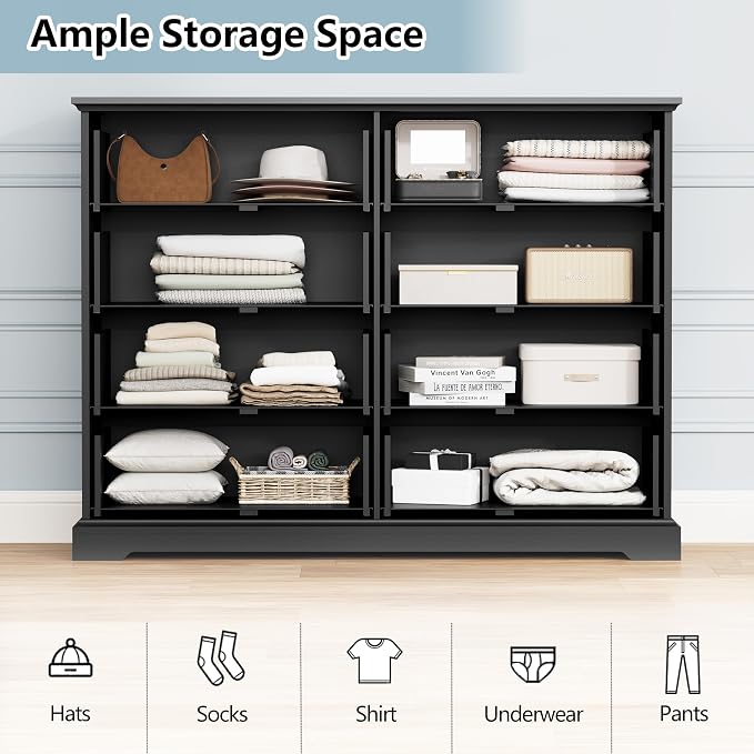 8 Drawer Dresser for Bedroom, Rustic Farmhouse Dresser - Image 4