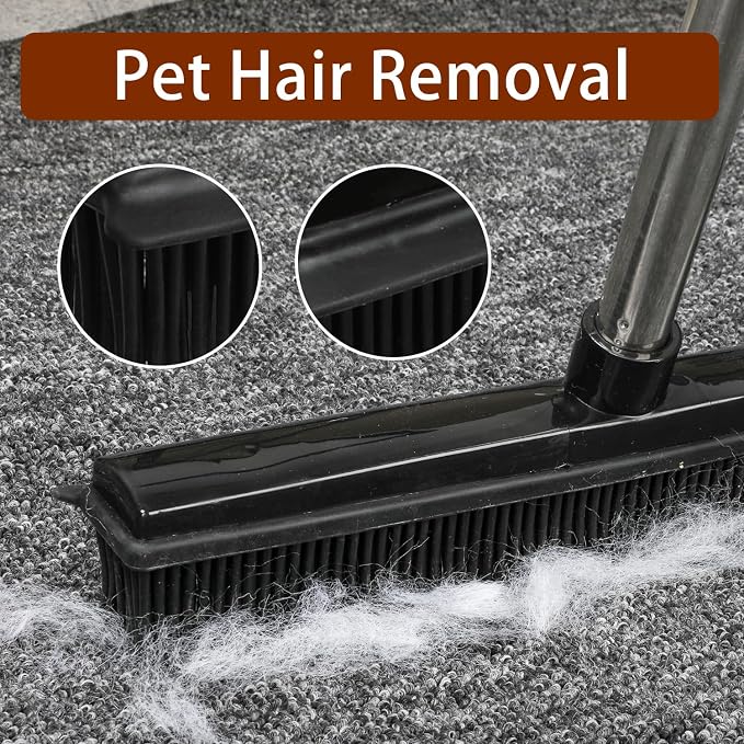 Rubber Broom and Pet Hair Removal Brush Set - Image 6
