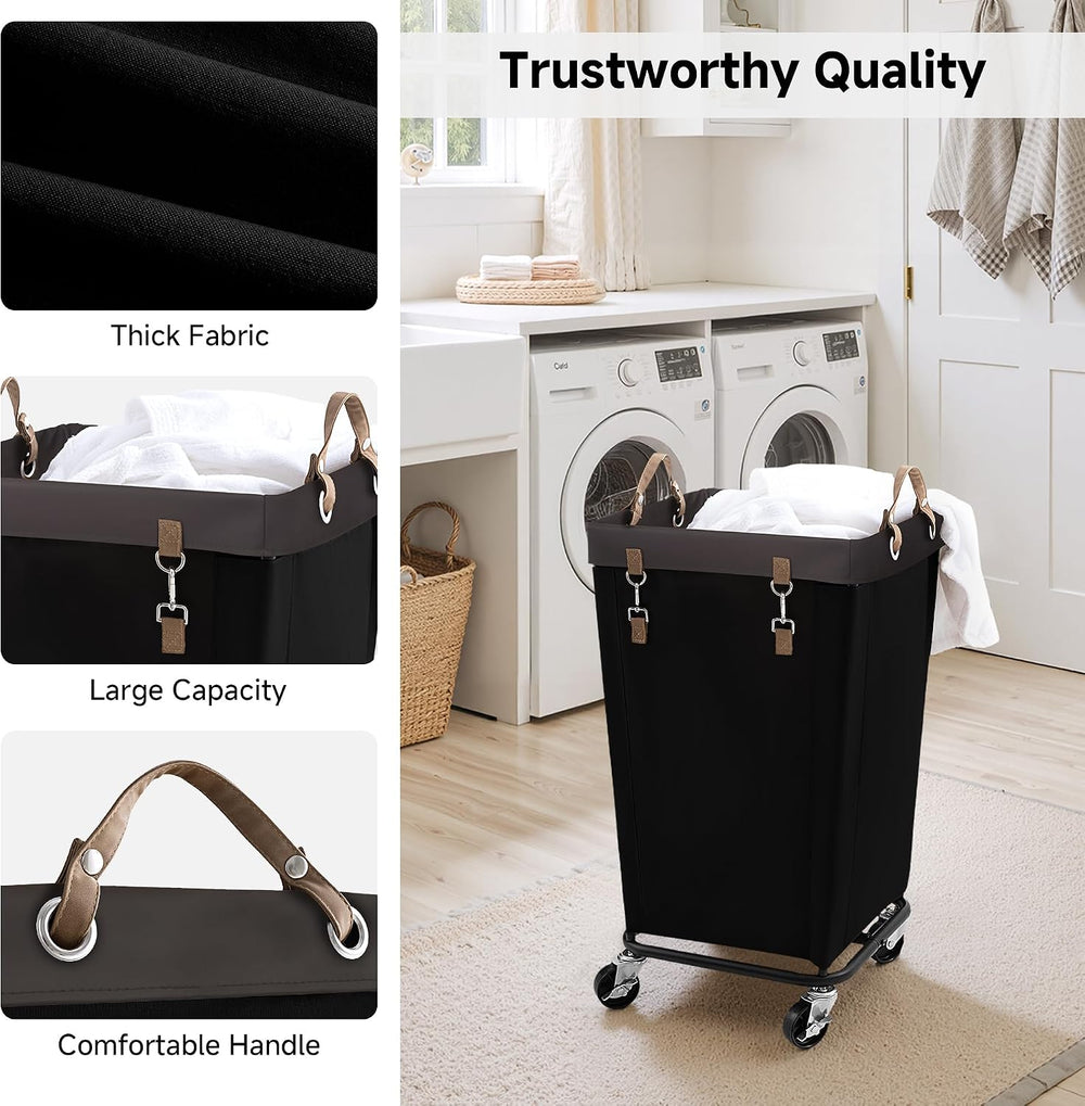 StorageWorks 110L Laundry Basket with Wheels, Rolling Hampers for Clothing