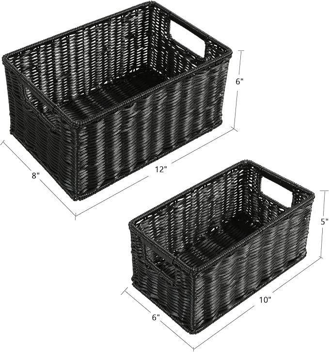 HOONEX Wicker Baskets for Storage, Plastic Baskets for Organizing - Image 4