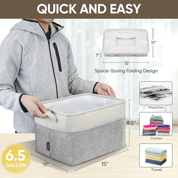 BALEINE 4 Pack Fabric Storage Bins - Image 4