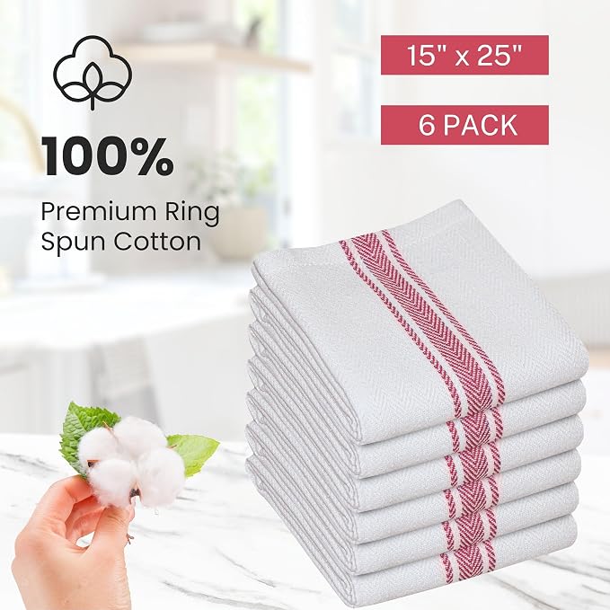 WHITEWRAP Kitchen Dish Towels for Kitchen, Highly Absorbent for Drying and - Image 5