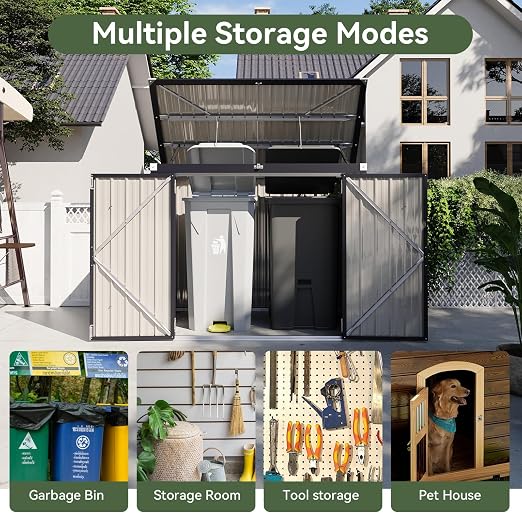 Aoxun 3.3' x 5.6' Metal Storage Shed - Image 6