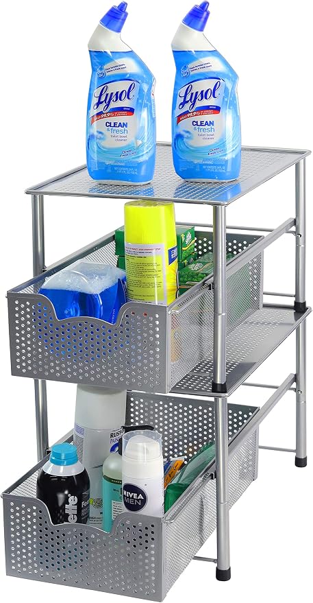 Simple Houseware Stackable Under Sink Cabinet Sliding Basket Organizer Drawer - Image 5