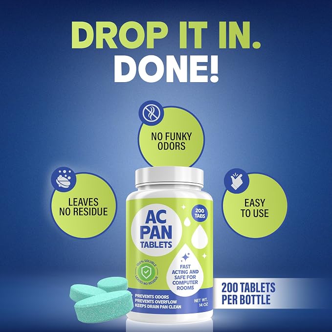 200 Tablets AC Drain Line Cleaner- No-Residue, Water-Soluble, Fast-Acting Pan - Image 4