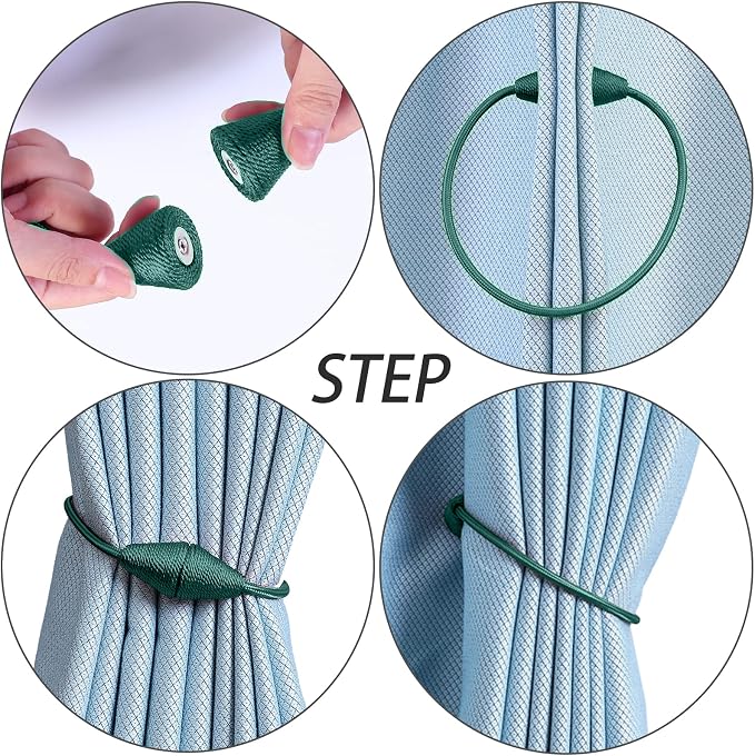 2 PCS Magnetic Curtain Tiebacks, European Style Convenient Drape Tie Backs - Image 2