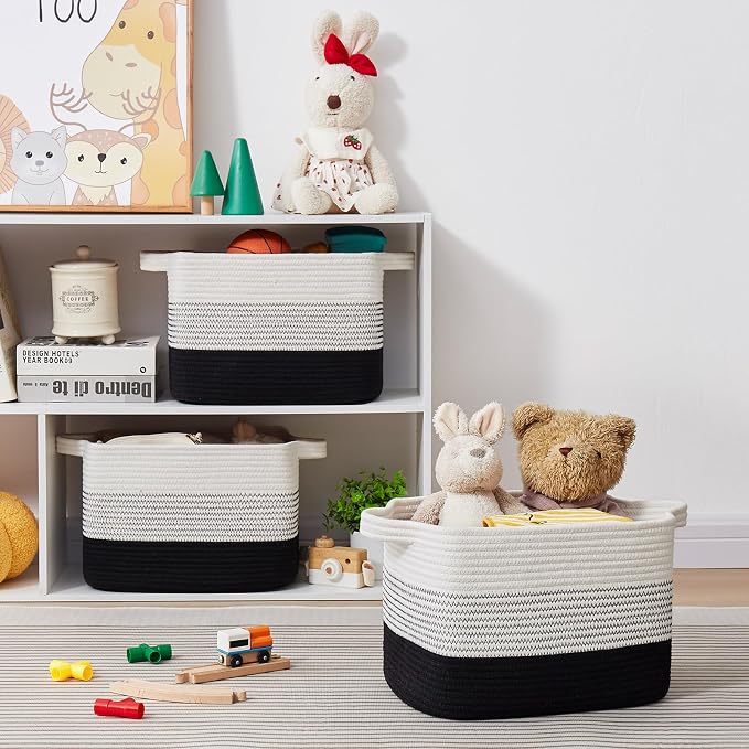 Storage Baskets for Organizing, Woven Baskets for Shelves, Rectangle Decorative - Image 6