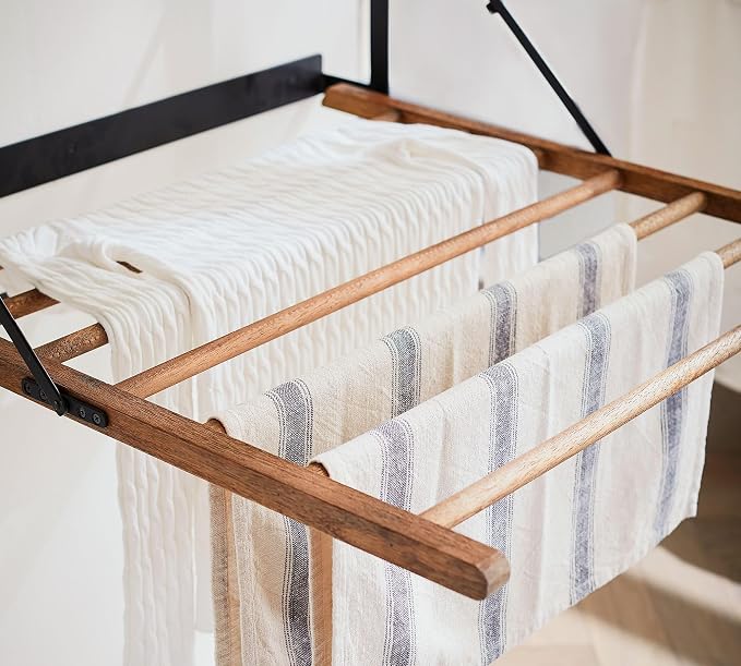 TOMACE Wall Mounted Clothes Drying Rack Laundry Drying Rack Collapsible - Image 4
