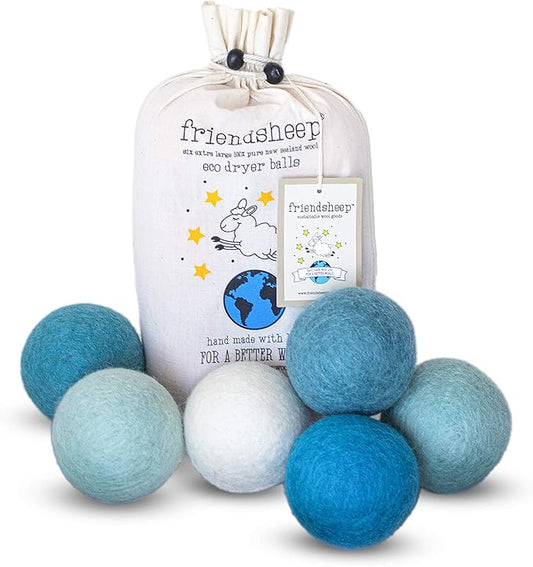 Friendsheep Wool Dryer Balls, Organic Reusable Fabric Softener Alternative by Friendsheep
