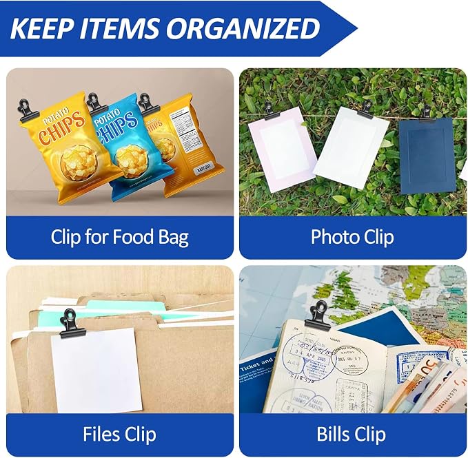 30 Pack Bulldog Clips 0.87 Inch Small Hinge Paper Clips Metal Hinge Clips - Image 5