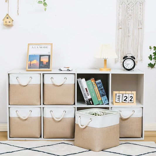 11 x 11 Inch Storage Cubes, 6 Pack Large Collapsible Fabric Storage Bin - Image 2