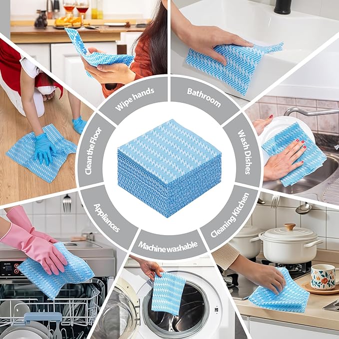 Disposable Cleaning Cloths Dry Handi Wipes Reusable Dish Cloths Multi Use - Image 5