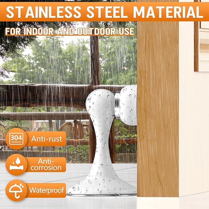 Crosize Magnetic Door Stoppers 6 Pack, Stainless Steel Door Catch - Image 8