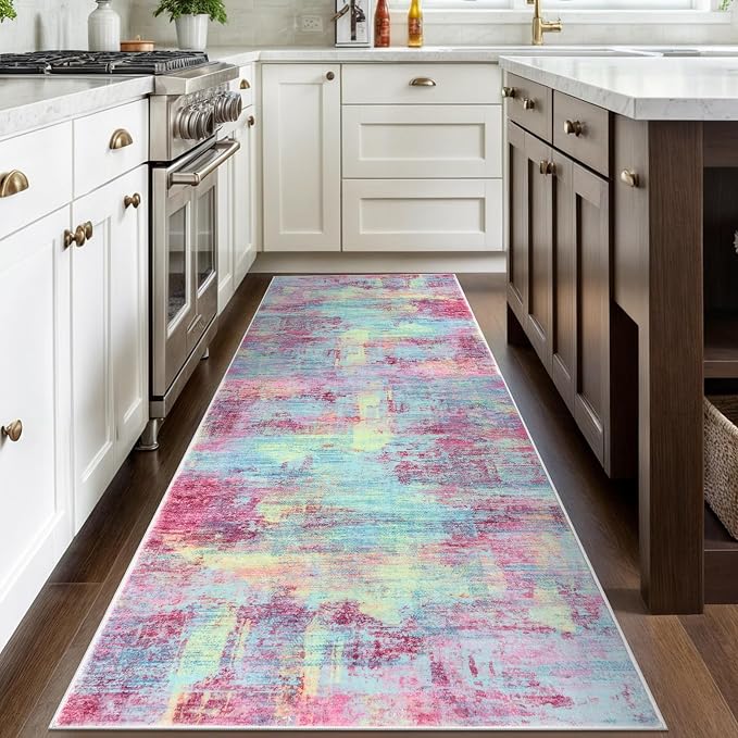 IOHOUZE Abstract Runner Rug 3x8 Ft Washable Runners - Image 2