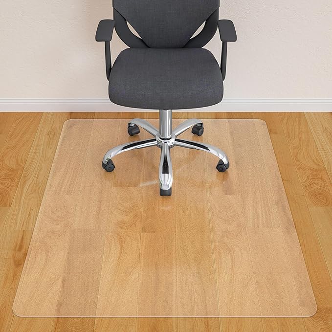 Office Chair Mat for Hardwood Floor- 44" x 58" Clear Desk Computer Chair Mat by HOMEK