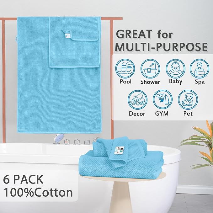 VOOVA & MOVAS Bath Towel Set, Bath Towels Set - Image 5