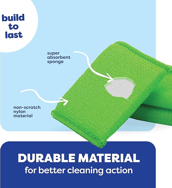SCRUBIT Multi-Purpose Dish Scrub Sponge, Non Scratch Scouring Pads, Cleaning - Image 6