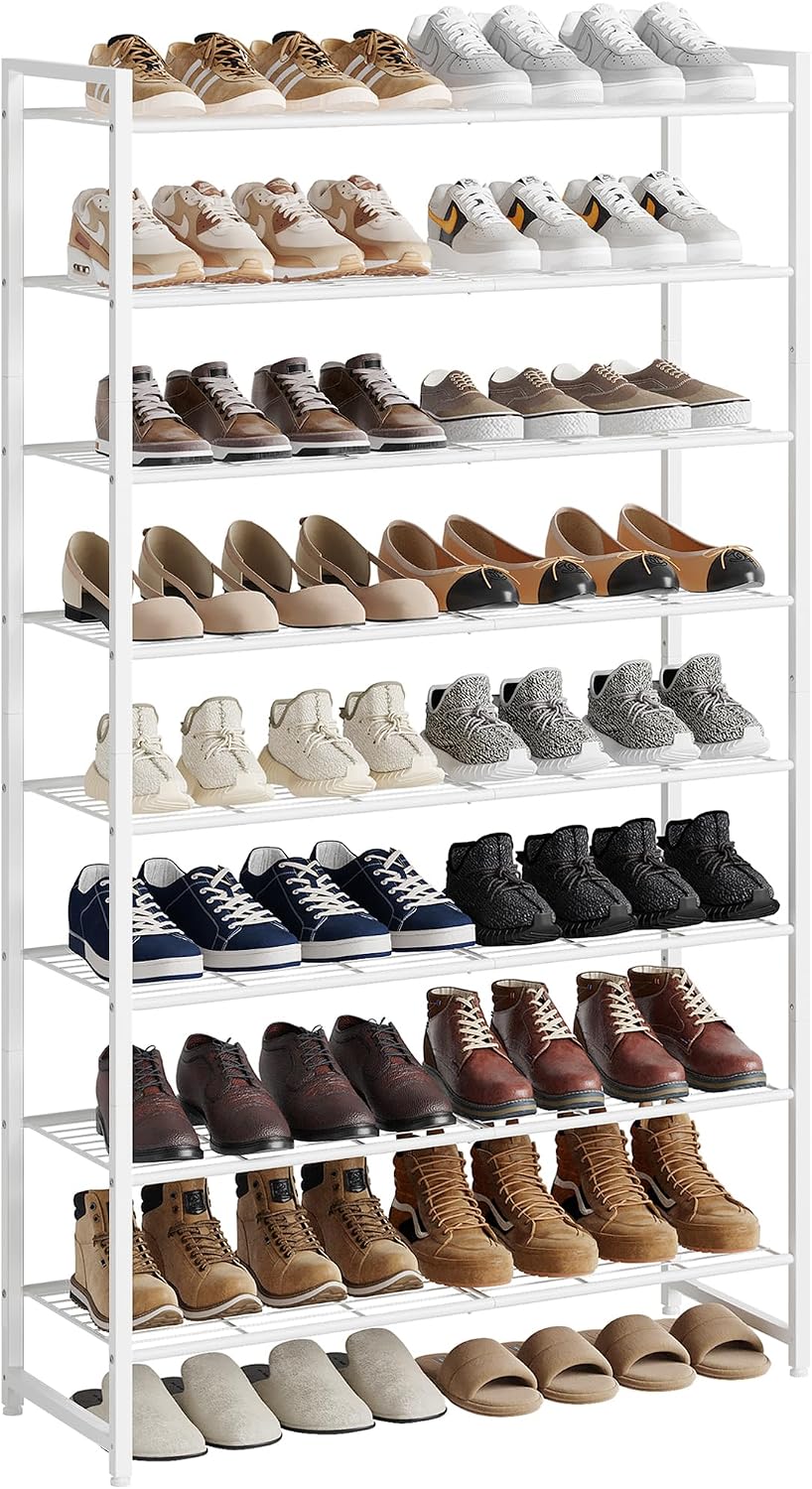 Nunsino Shoe Rack for Closet, Metal Shoe Organizer, 8 Tier Garage Shoe Rack M...