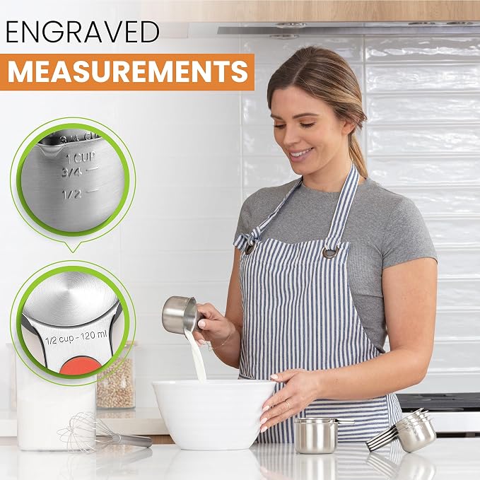 Spring Chef Magnetic Stainless Steel Measuring Cups, Kitchen Tools - Image 7