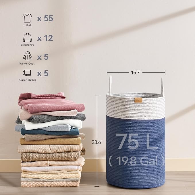Laundry Hamper 75L, Large Laundry Basket - Image 6