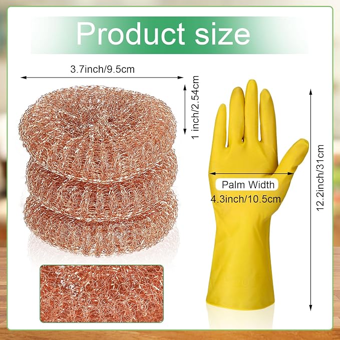 Hushee 50 Pack Copper Coated Scourers Rust Resistant Scrubbing Scouring Pad - Image 2