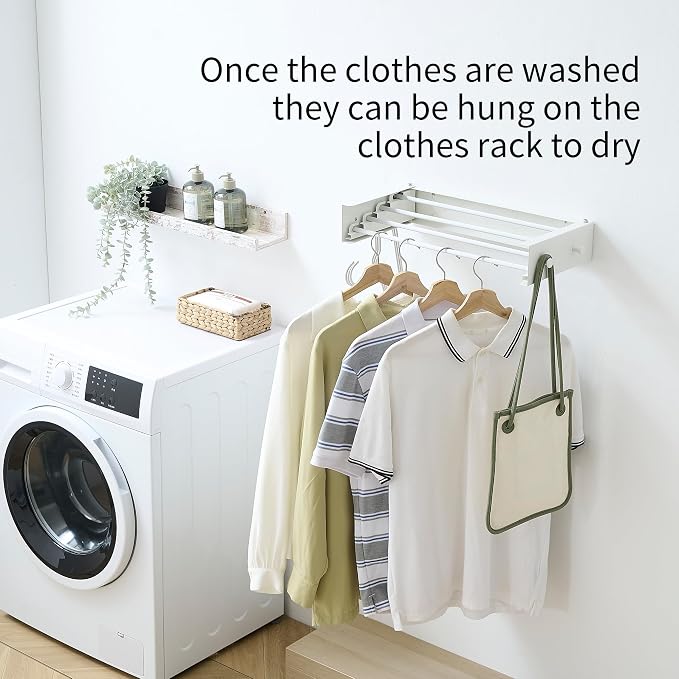 Clothes Drying Rack, Laundry Hanger Dryer Rack, Wall Mounted Drying Rack - Image 2