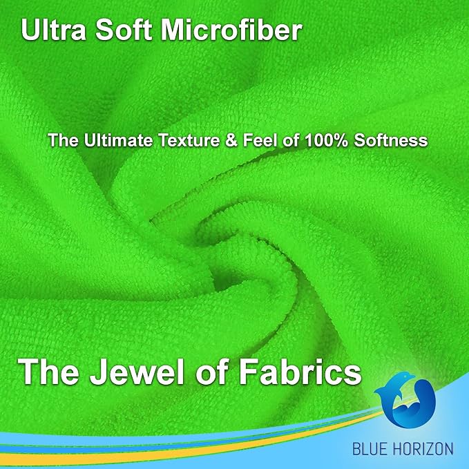 Blue Horizon Large Microfiber Cleaning Towels, Ultra Soft Plush Microfiber - Image 3