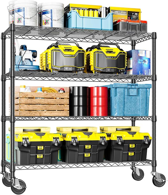 IZEUK 4-Tier Adjustable Heavy Duty Metal Storage Shelving Unit, Wide Utility by IZEUK